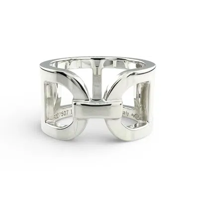 Pre-owned Hermes Silver Silver 925 Band Ring ()