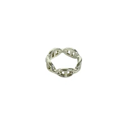 Pre-owned Hermes Silver Silver 925 Band Ring ()