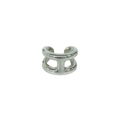 Pre-owned Hermes Silver Silver 925 Band Ring ()