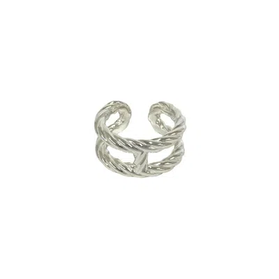 Pre-owned Hermes Silver Silver 925 Band Ring ()