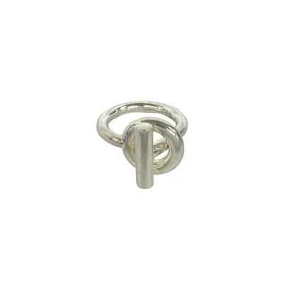 Pre-owned Hermes Silver Silver 925 Band Ring ()