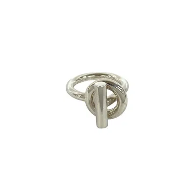 Pre-owned Hermes Silver Silver 925 Band Ring ()