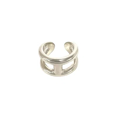 Pre-owned Hermes Silver Silver 925 Band Ring ()