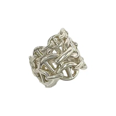 Pre-owned Hermes Silver Silver 925 Band Ring ()