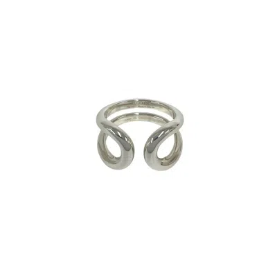 Pre-owned Hermes Silver Silver 925 Band Ring ()