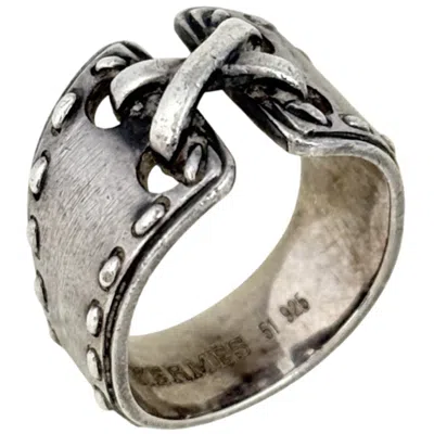 Pre-owned Hermes Silver Silver 925 Band Ring ()