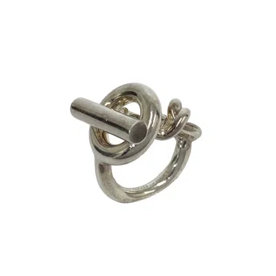 Pre-owned Hermes Silver Silver 925 Band Ring ()