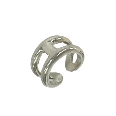 Pre-owned Hermes Silver Silver 925 Band Ring ()