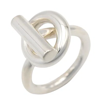 Pre-owned Hermes Silver Silver 925 Band Ring ()