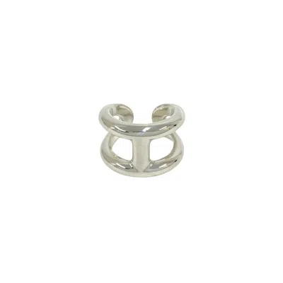 Pre-owned Hermes Silver Silver 925 Band Ring ()