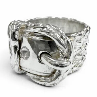 Pre-owned Hermes Silver Silver 925 Band Ring ()