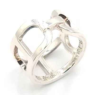 Pre-owned Hermes Silver Sterling Silver 925 Band Ring ()