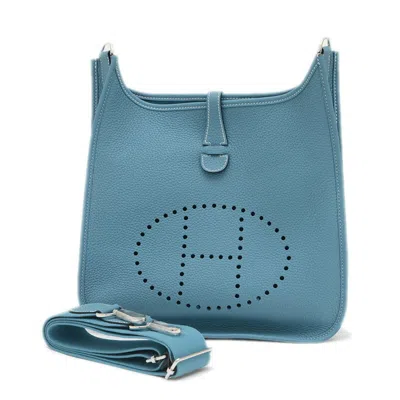 Pre-owned Hermes Silver Taurillon Clemence Leather Shoulder Bag ()