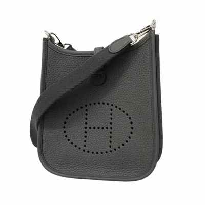 Pre-owned Hermes Silver Taurillon Clemence Leather Shoulder Bag ()