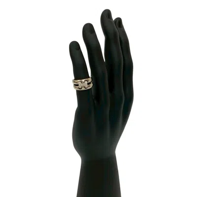 Pre-owned Hermes Silver White Gold (18k) Band Ring ()