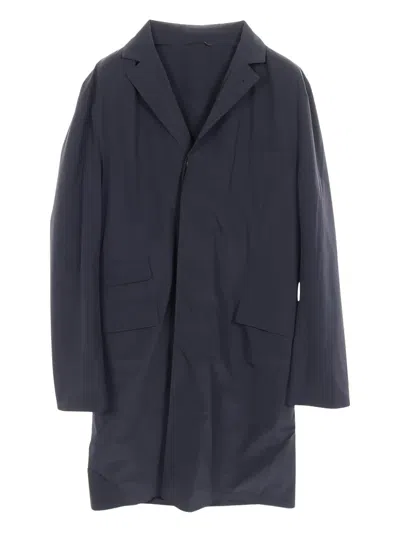 Pre-owned Hermes Single-breasted Coat In Blue