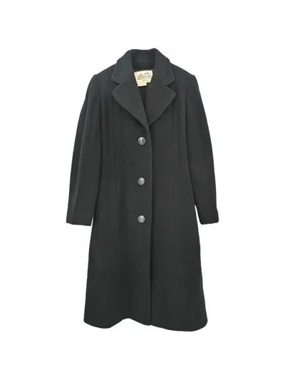 Pre-owned Hermes Single-breasted Coat In Black
