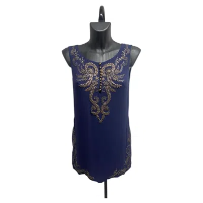 Pre-owned Hermes Size 38 French Silk Studded Mini Dress In Black