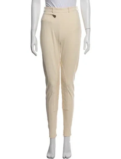 Pre-owned Hermes Skinny Leg Pants In Neutrals/yellow