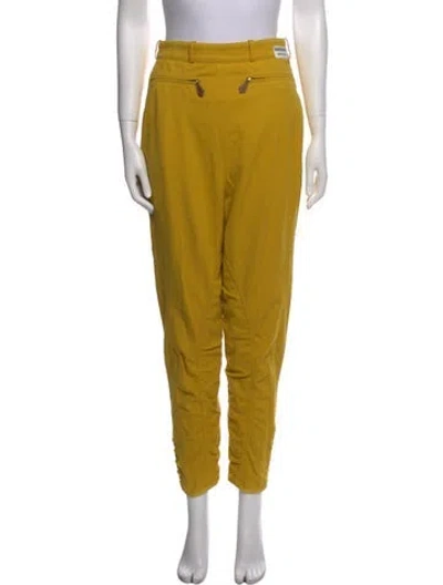 Pre-owned Hermes Skinny Leg Pants In Yellow