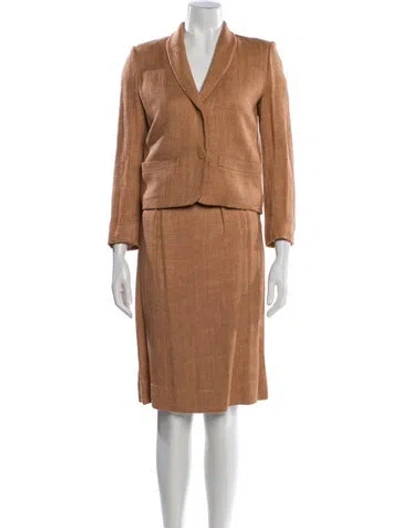 Pre-owned Hermes Skirt Suit In Brown