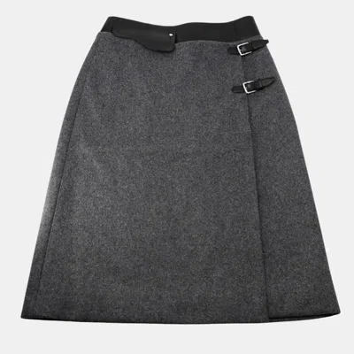 Pre-owned Hermes Skirt With Basque Skirt Size 36 Gray/black