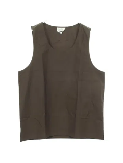 Pre-owned Hermes Sleeveless Cotton Top In Green