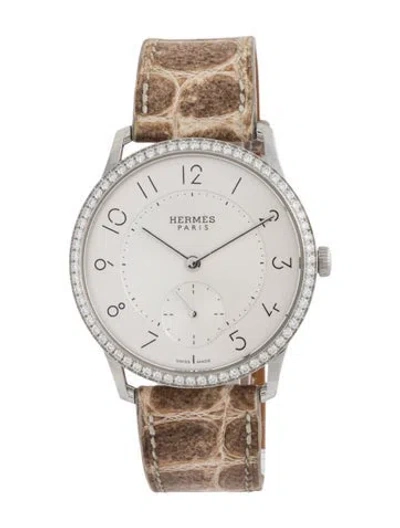 Pre-owned Hermes Slim D' Watch In Multi