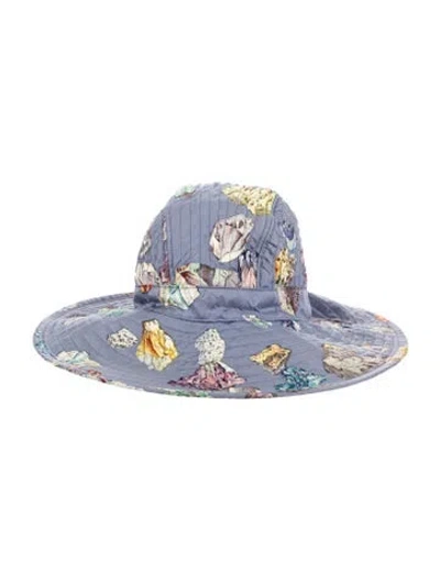 Pre-owned Hermes Slk Mineraux Bucket Hat In Blue