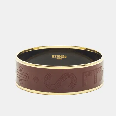 Pre-owned Hermes Hermès Sllier Enamel Gold Plated Bracelet