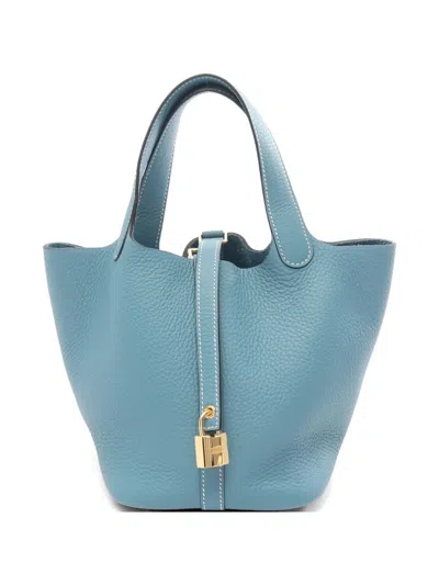 Pre-owned Hermes Small 2025 Picotin Lock Tote Bag In Blue