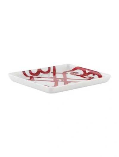 Pre-owned Hermes Small Balcon Du Guadalquivir Tray In Red