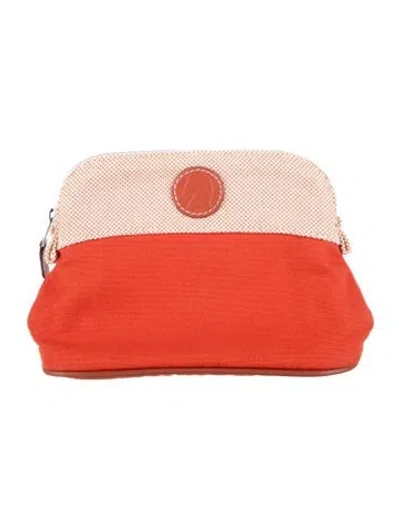 Pre-owned Hermes Small Bolide Pouch In Orange
