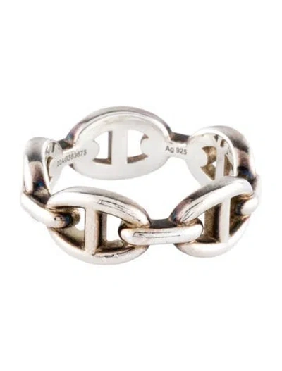 Pre-owned Hermes Small Chaine D'ancre Enchainee Ring In Multi