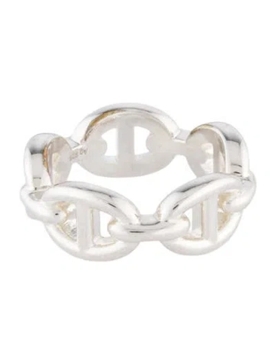 Pre-owned Hermes Small Chaine D'ancre Enchainee Ring In Multi