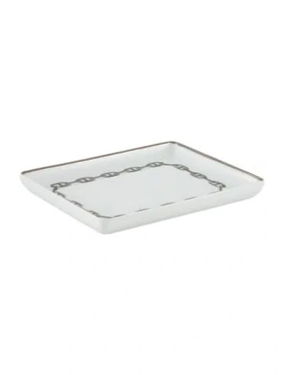 Pre-owned Hermes Small Chaîne D'ancre Platinum Tray In Gray