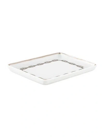 Pre-owned Hermes Small Chaîne D'ancre Platinum Tray In Metallic