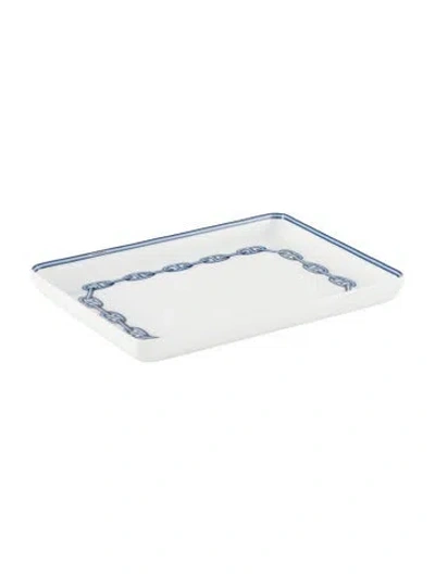 Pre-owned Hermes Small Chaîne D'ancre Tray In Blue