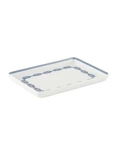 Pre-owned Hermes Small Chaîne D'ancre Tray In Blue