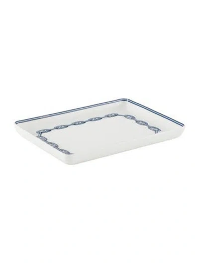 Pre-owned Hermes Small Chaîne D'ancre Tray In Blue