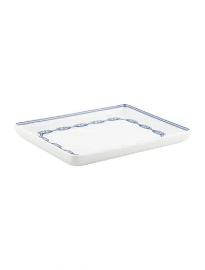 Pre-owned Hermes Small Chaîne D'ancre Tray In Blue