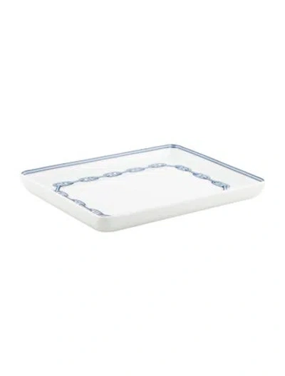 Pre-owned Hermes Small Chaîne D'ancre Tray In Blue