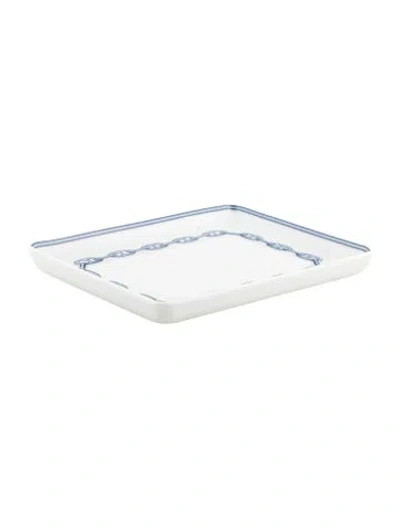 Pre-owned Hermes Small Chaîne D'ancre Tray In Blue
