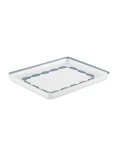 Pre-owned Hermes Small Chaîne D'ancre Tray In Blue