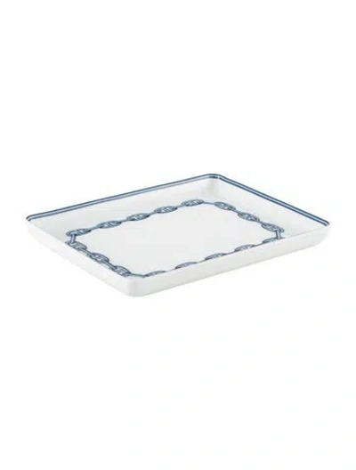 Pre-owned Hermes Small Chaîne D'ancre Tray In Blue