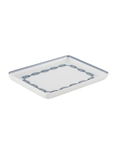 Pre-owned Hermes Small Chaîne D'ancre Tray In Blue