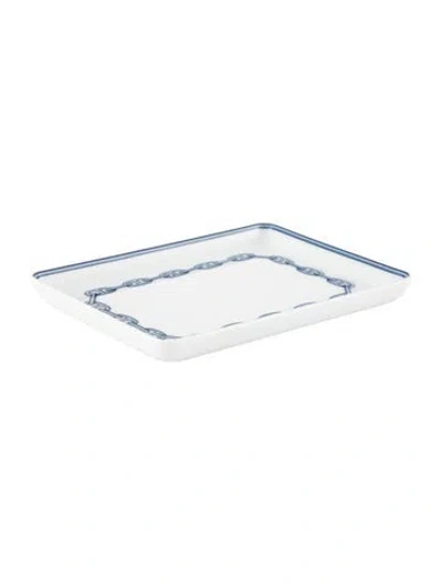 Pre-owned Hermes Small Chaîne D'ancre Tray In Blue
