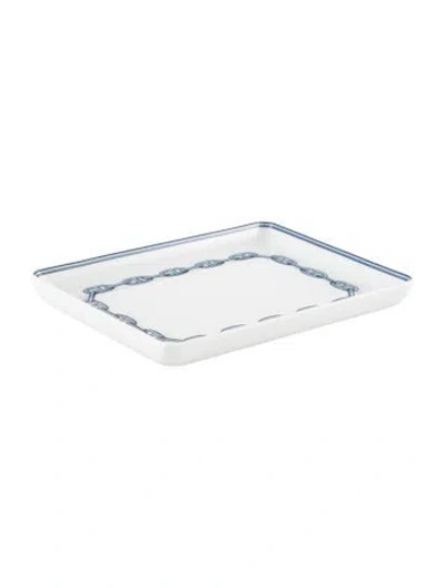 Pre-owned Hermes Small Chaîne D'ancre Tray In Blue
