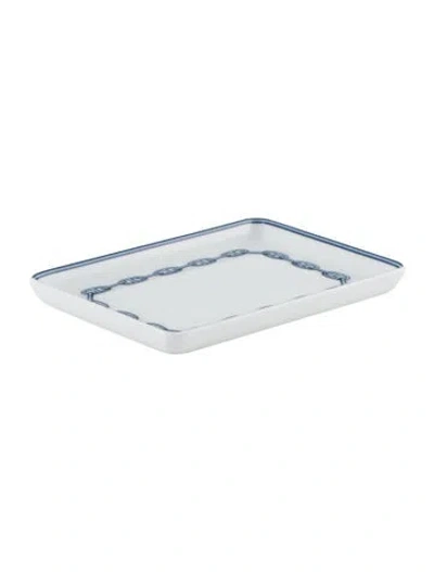 Pre-owned Hermes Small Chaîne D'ancre Tray In Blue