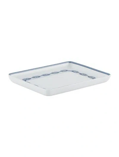 Pre-owned Hermes Small Chaîne D'ancre Tray In Blue